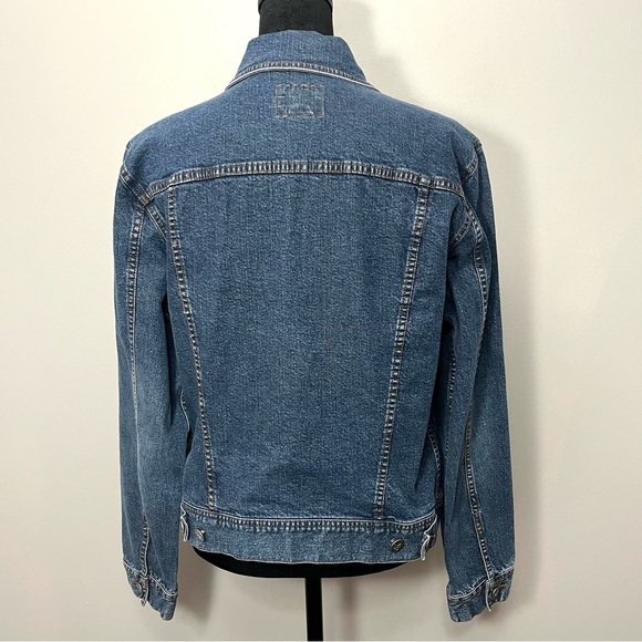 Vintage Calvin Klein Jeans Blue Denim Trucker Jean Jacket 90s Women Size LG - Picture 4 of 11